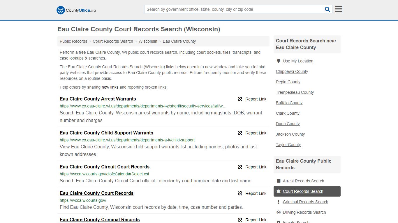 Eau Claire County Court Records Search (Wisconsin)