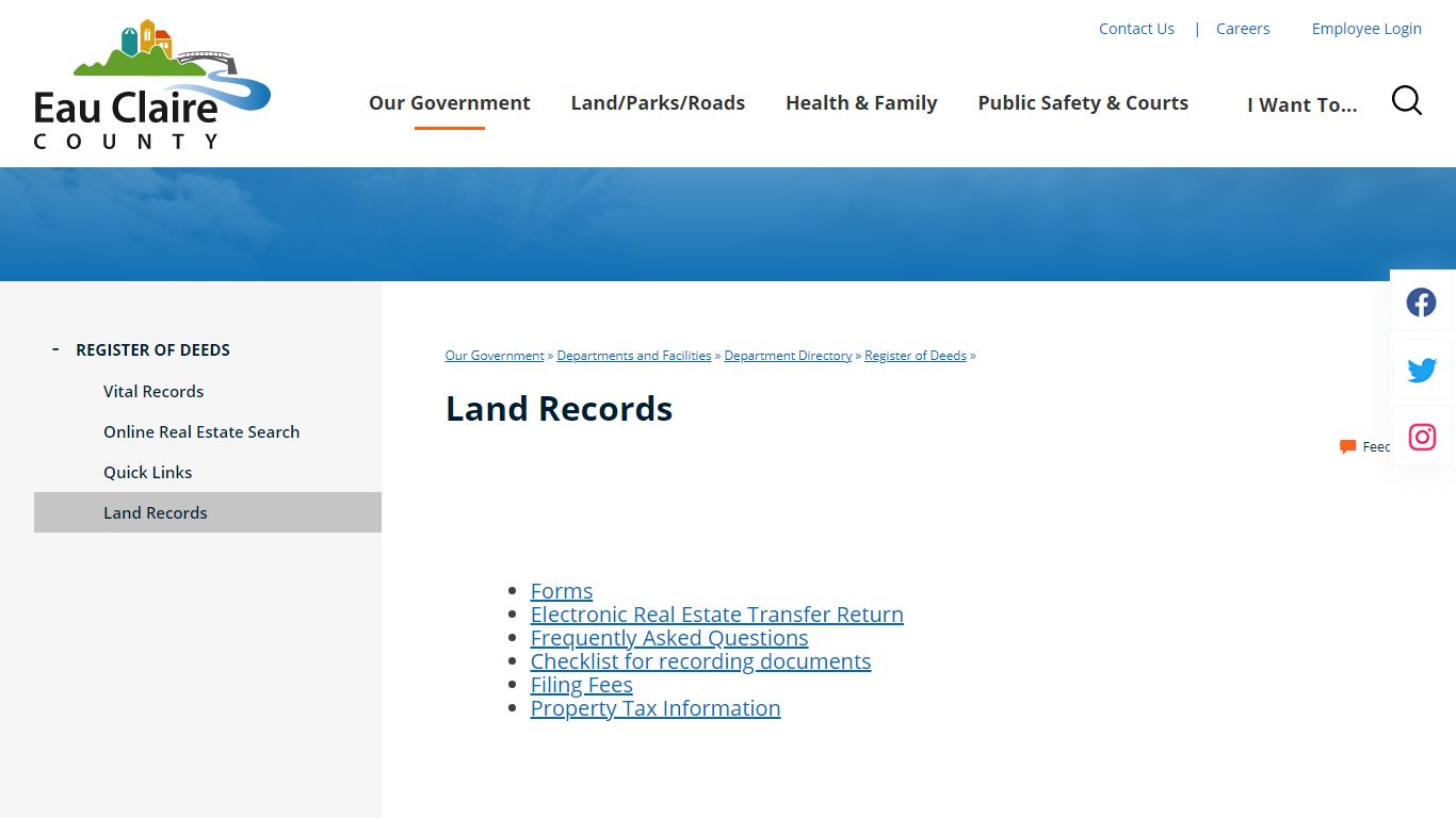 Land Records | Eau Claire County